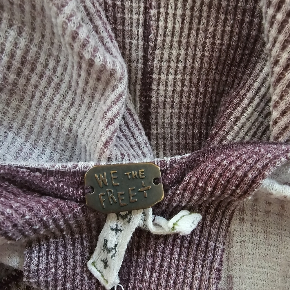 Free People We The Free Purple Waffle Knit Tank Oversized XL Cottagecore Fairy - Picture 8 of 10